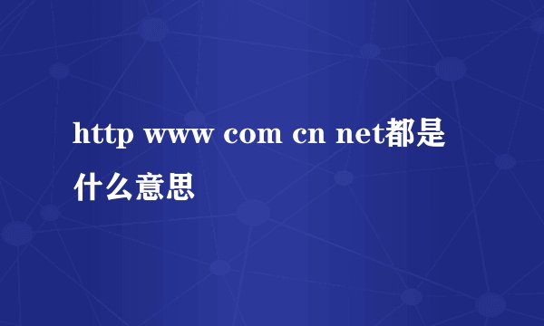 http www com cn net都是什么意思