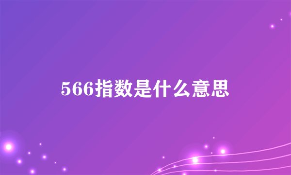 566指数是什么意思