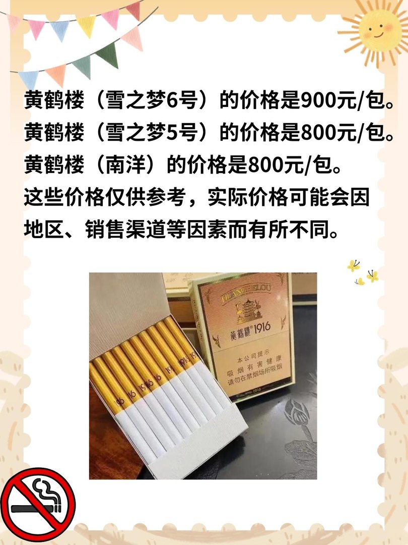黄鹤楼香烟价格表图大全2023