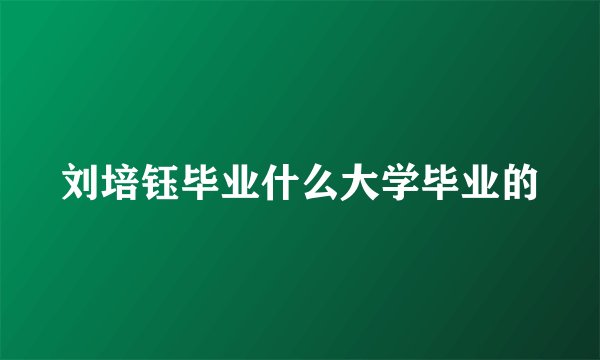 刘培钰毕业什么大学毕业的