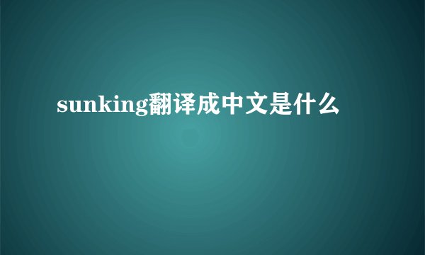 sunking翻译成中文是什么