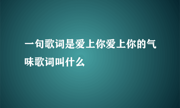 一句歌词是爱上你爱上你的气味歌词叫什么