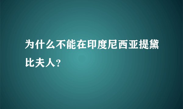 为什么不能在印度尼西亚提黛比夫人？