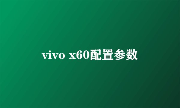 vivo x60配置参数