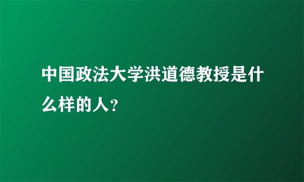 中国政法大学洪道德教授是什么样的人？