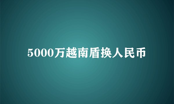 5000万越南盾换人民币