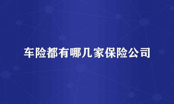 车险都有哪几家保险公司