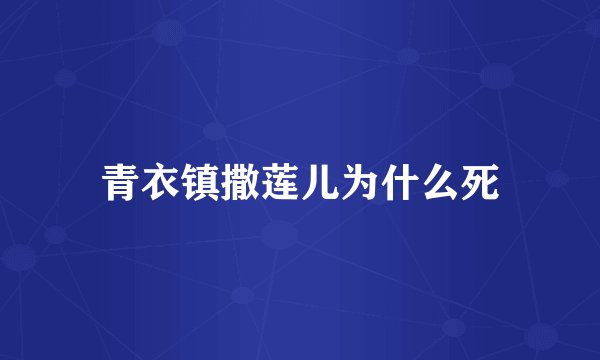 青衣镇撒莲儿为什么死