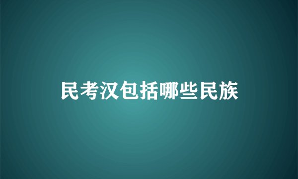 民考汉包括哪些民族
