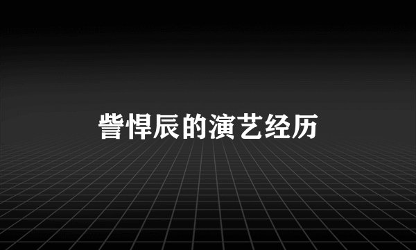 訾悍辰的演艺经历
