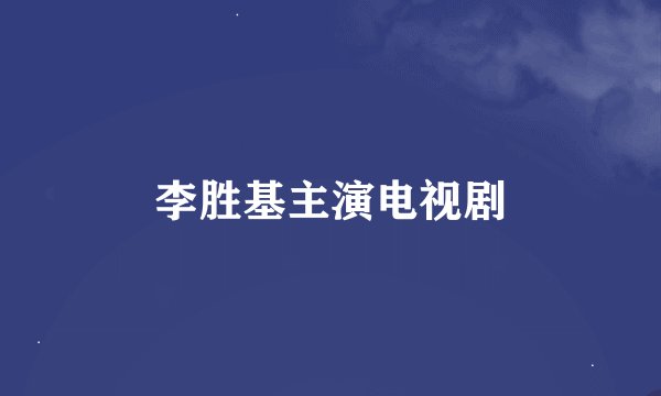 李胜基主演电视剧