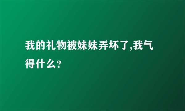 我的礼物被妹妹弄坏了,我气得什么？
