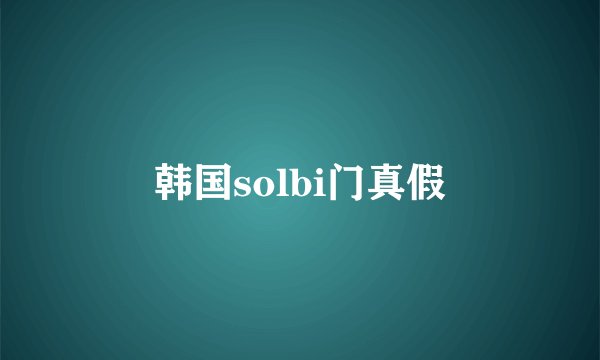 韩国solbi门真假
