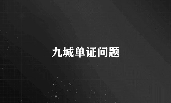 九城单证问题