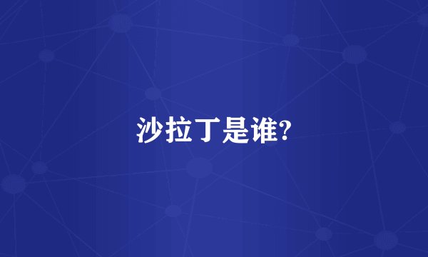 沙拉丁是谁?