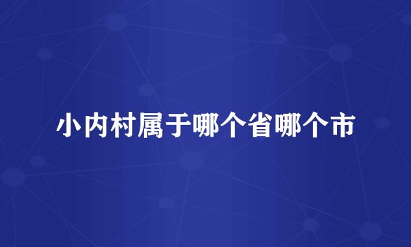 小内村属于哪个省哪个市