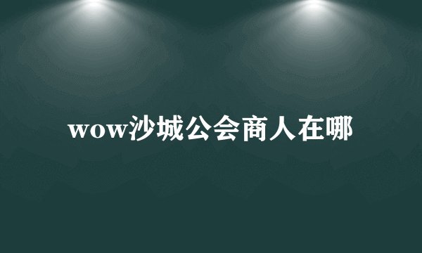 wow沙城公会商人在哪