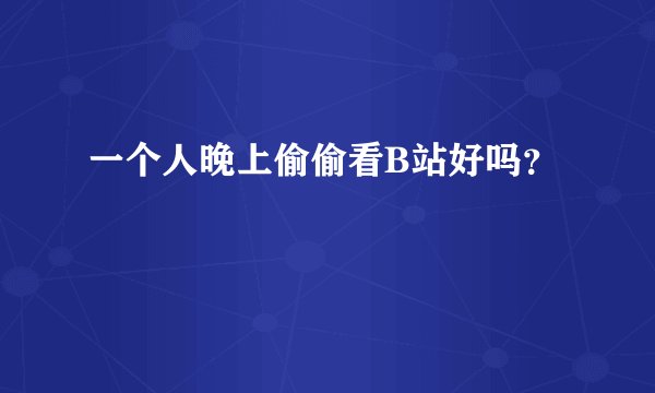 一个人晚上偷偷看B站好吗？
