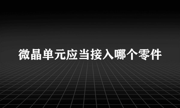微晶单元应当接入哪个零件