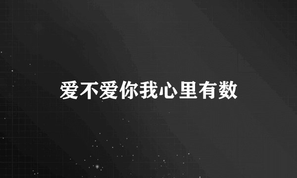 爱不爱你我心里有数