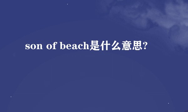 son of beach是什么意思?