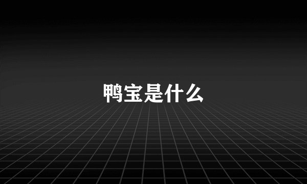 鸭宝是什么