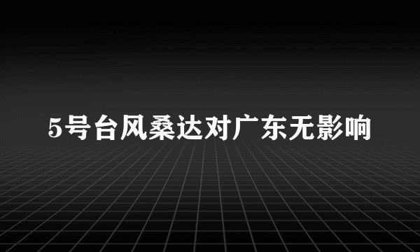 5号台风桑达对广东无影响