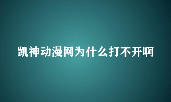 凯神动漫网为什么打不开啊