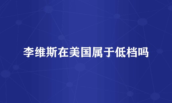 李维斯在美国属于低档吗