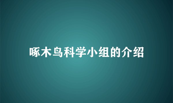 啄木鸟科学小组的介绍