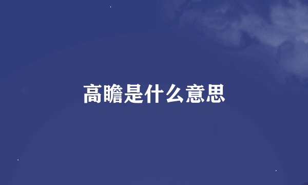 高瞻是什么意思