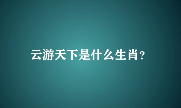 云游天下是什么生肖？