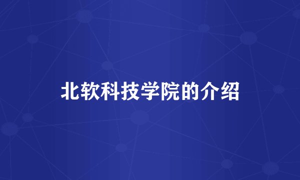 北软科技学院的介绍