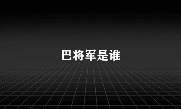 巴将军是谁