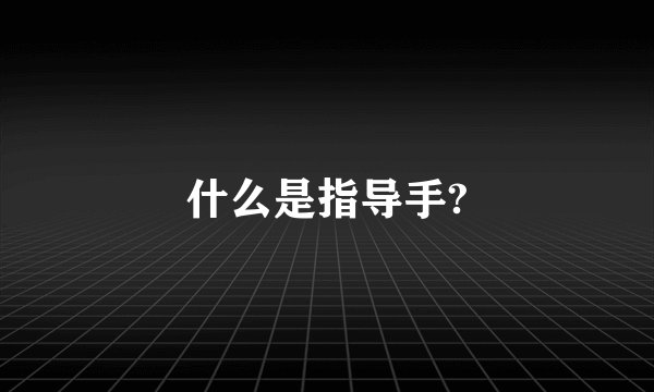 什么是指导手?