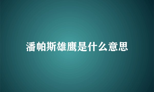 潘帕斯雄鹰是什么意思
