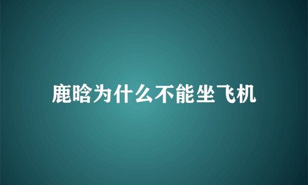 鹿晗为什么不能坐飞机