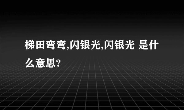 梯田弯弯,闪银光,闪银光 是什么意思?