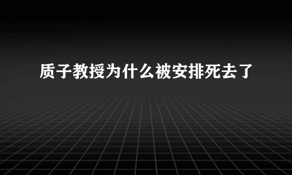 质子教授为什么被安排死去了