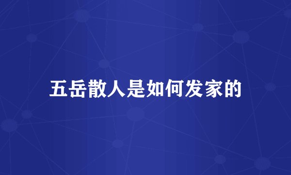 五岳散人是如何发家的