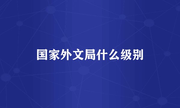 国家外文局什么级别