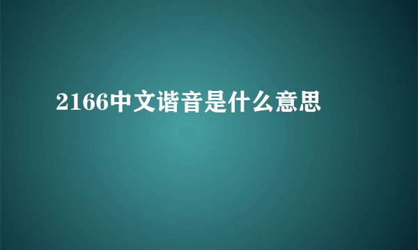 2166中文谐音是什么意思
