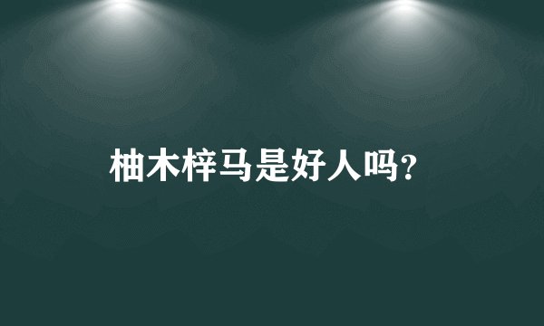 柚木梓马是好人吗？