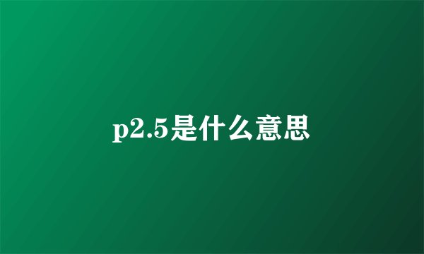 p2.5是什么意思