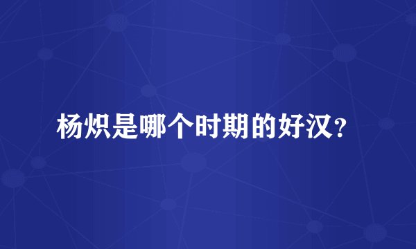 杨炽是哪个时期的好汉？