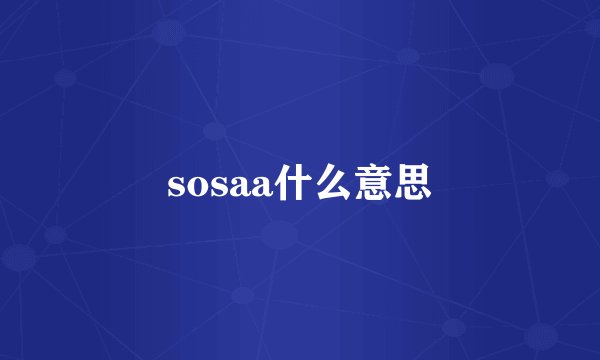 sosaa什么意思