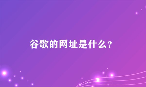 谷歌的网址是什么？