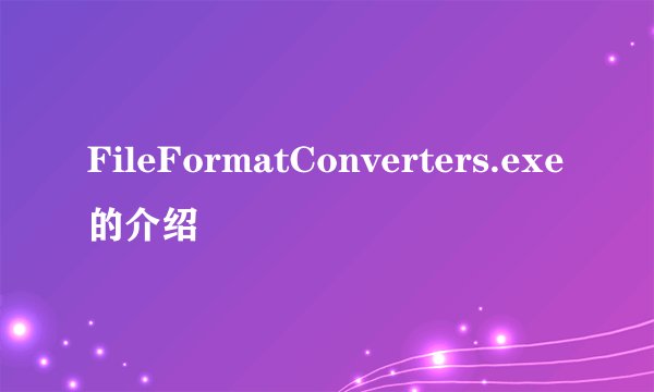 FileFormatConverters.exe的介绍