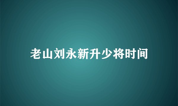 老山刘永新升少将时间