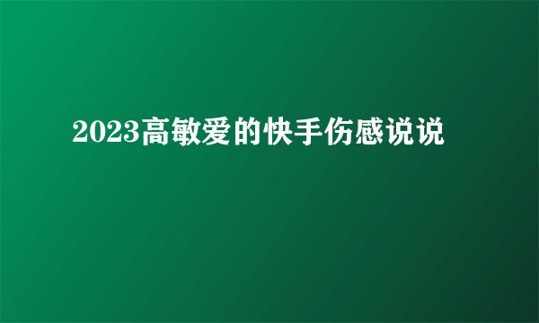 2023高敏爱的快手伤感说说